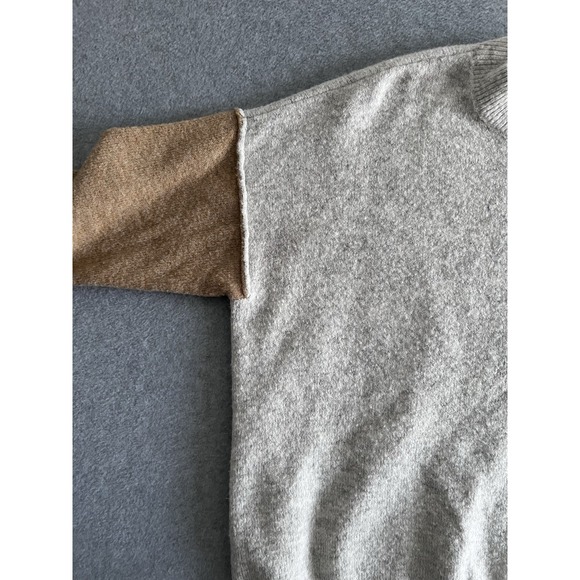 Vince Camuto Colorblock Raglan Sleeve Sweater Size M Cream With Brown Sleeves - Picture 4 of 11